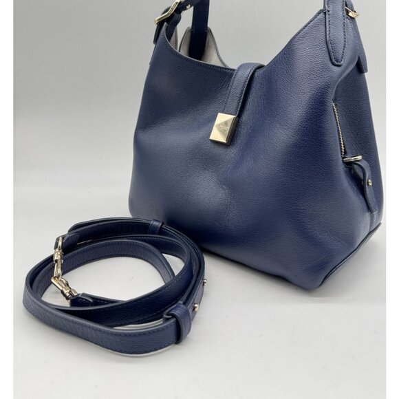KATE SPADE NY Deco pebbled leather small tote crossbody bag - Parisian Navy - Picture 3 of 16